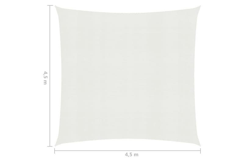 Solseil 160 g/m² hvit 4,5x4,5 m HDPE - Hvit - Hagemøbler - Solbeskyttelse - Solseil