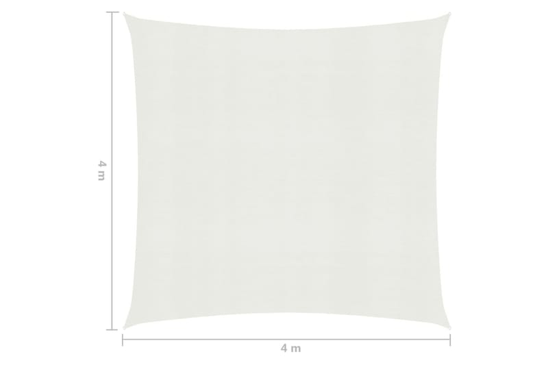 Solseil 160 g/m² hvit 4x4 m HDPE - Hvit - Hagemøbler - Solbeskyttelse - Solseil