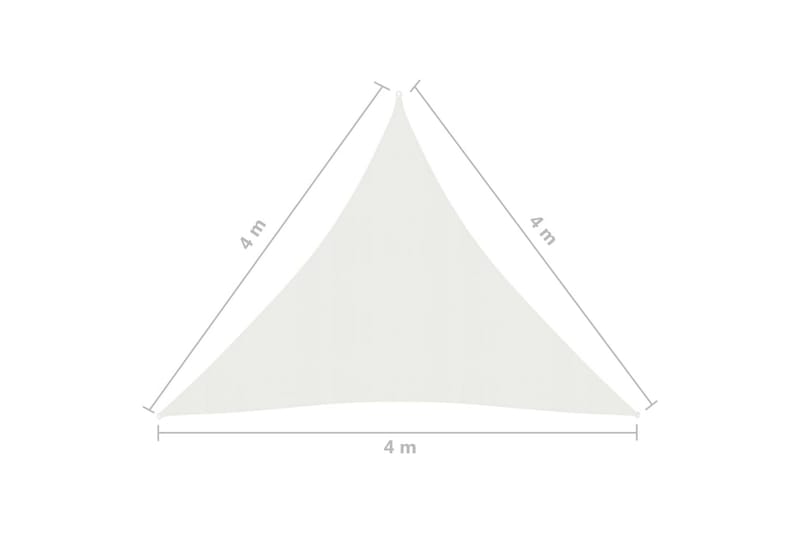 Solseil 160 g/m² hvit 4x4x4 m HDPE - Hvit - Solseil