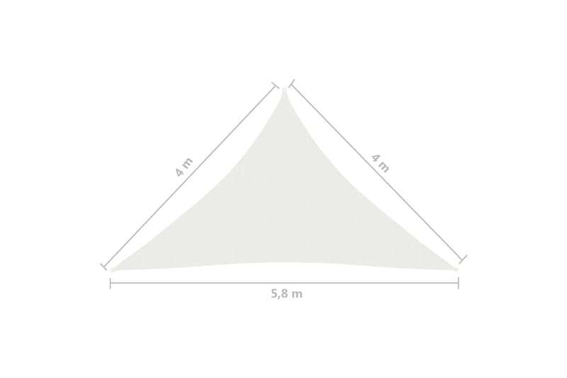 Solseil 160 g/m² hvit 4x4x5,8 m HDPE - Hvit - Hagemøbler - Solbeskyttelse - Solseil
