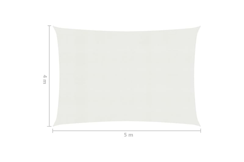 Solseil 160 g/m² hvit 4x5 m HDPE - Hvit - Hagemøbler - Solbeskyttelse - Solseil