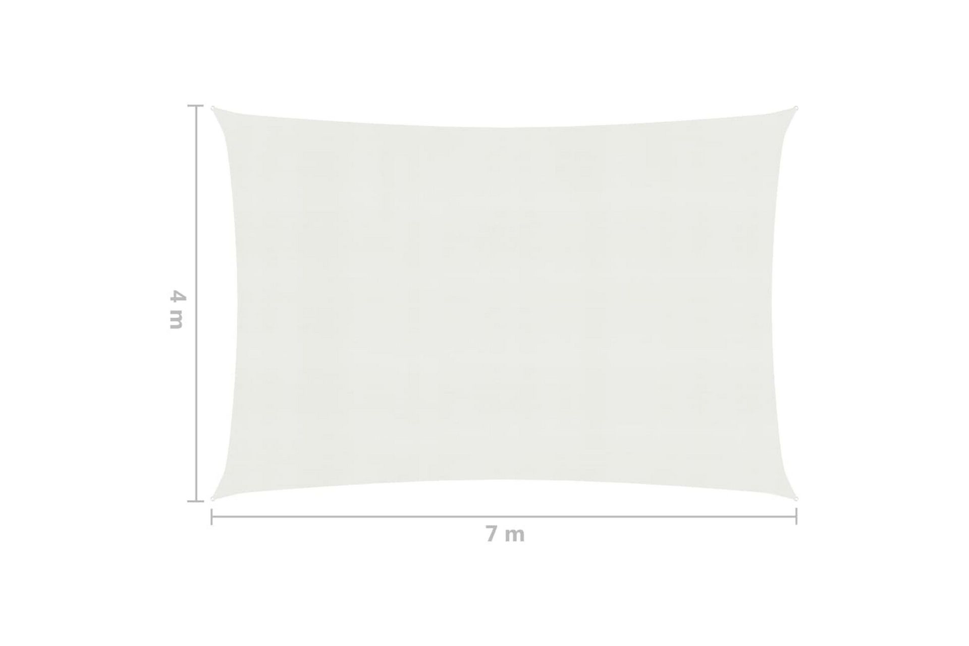 Solseil 160 g/m² hvit 4x7 m HDPE - Hvit - Hagemøbler - Solbeskyttelse - Solseil