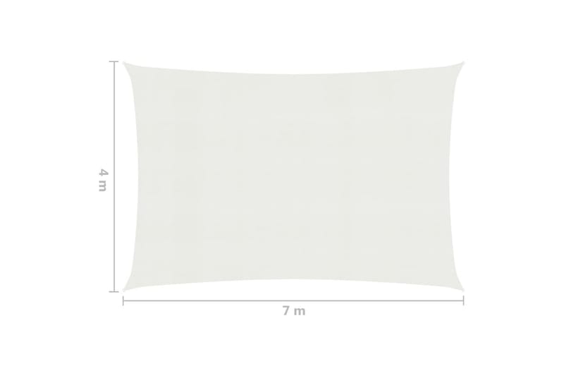 Solseil 160 g/m² hvit 4x7 m HDPE - Hvit - Hagemøbler - Solbeskyttelse - Solseil