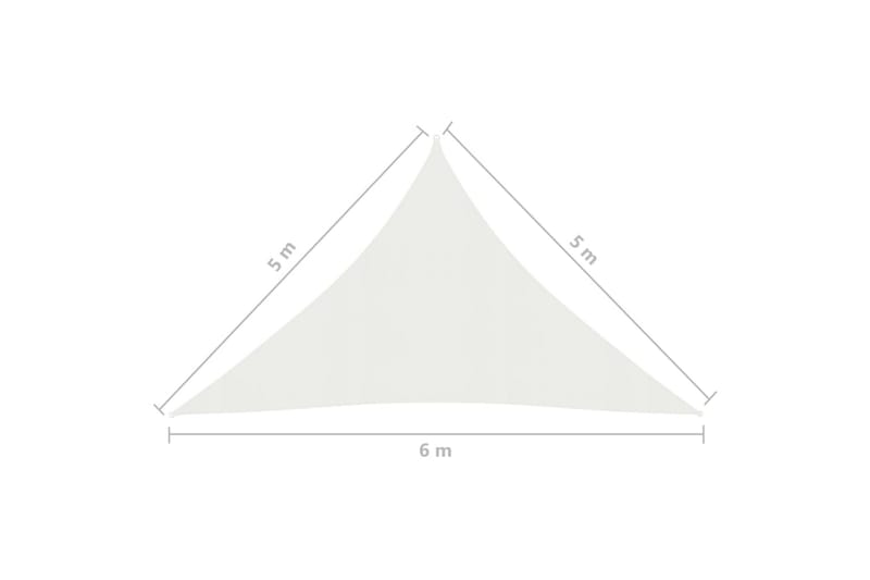 Solseil 160 g/m² hvit 5x5x6 m HDPE - Hvit - Hagemøbler - Solbeskyttelse - Solseil