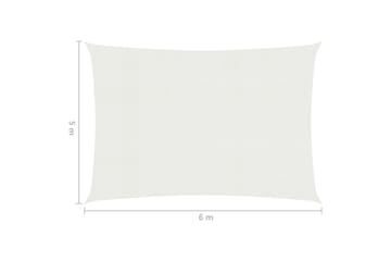 Solseil 160 g/m² hvit 5x6 m HDPE - Hvit - Hagemøbler - Solbeskyttelse - Solseil