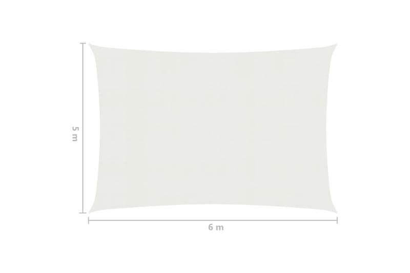 Solseil 160 g/m² hvit 5x6 m HDPE - Hvit - Hagemøbler - Solbeskyttelse - Solseil