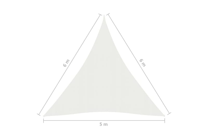 Solseil 160 g/m² hvit 5x6x6 m HDPE - Hvit - Hagemøbler - Solbeskyttelse - Solseil