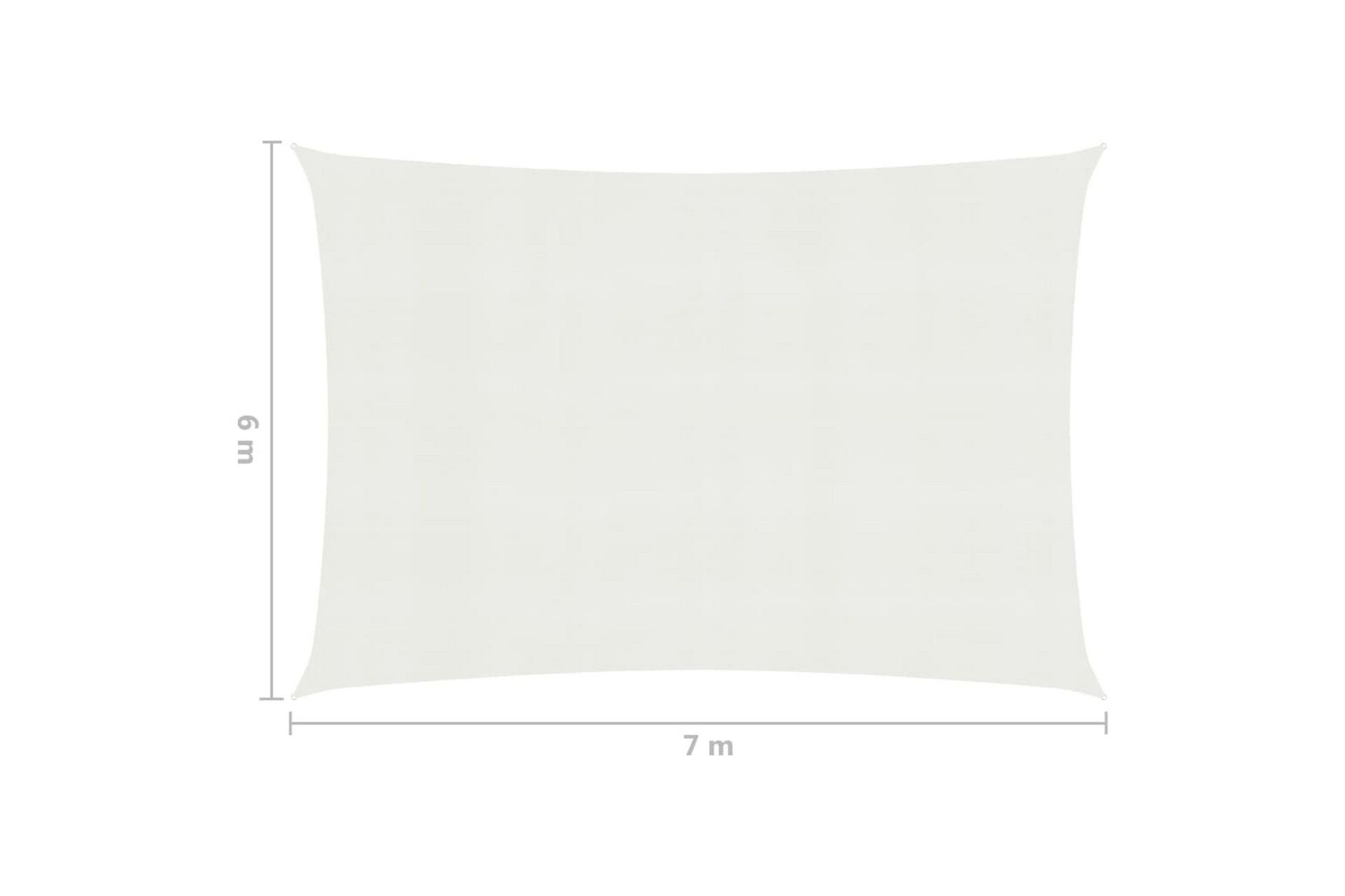 Solseil 160 g/m² hvit 6x7 m HDPE - Hvit - Hagemøbler - Solbeskyttelse - Solseil