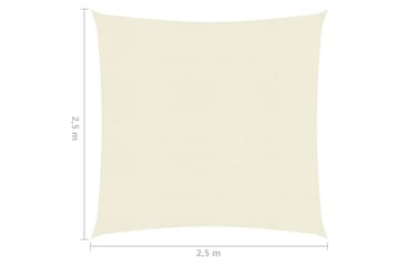 Solseil 160 g/m² kremhvit 2,5x2,5 m HDPE - Krem - Hagemøbler - Solbeskyttelse - Solseil