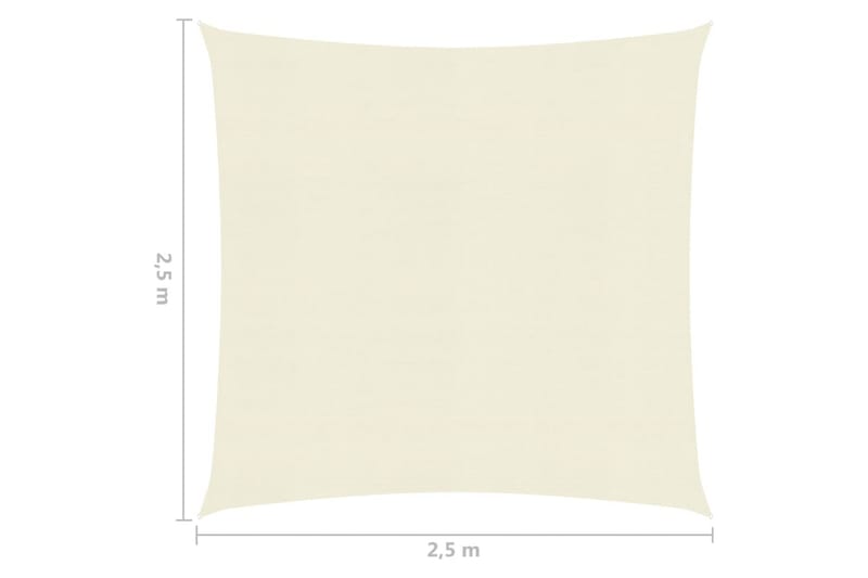 Solseil 160 g/m² kremhvit 2,5x2,5 m HDPE - Krem - Hagemøbler - Solbeskyttelse - Solseil