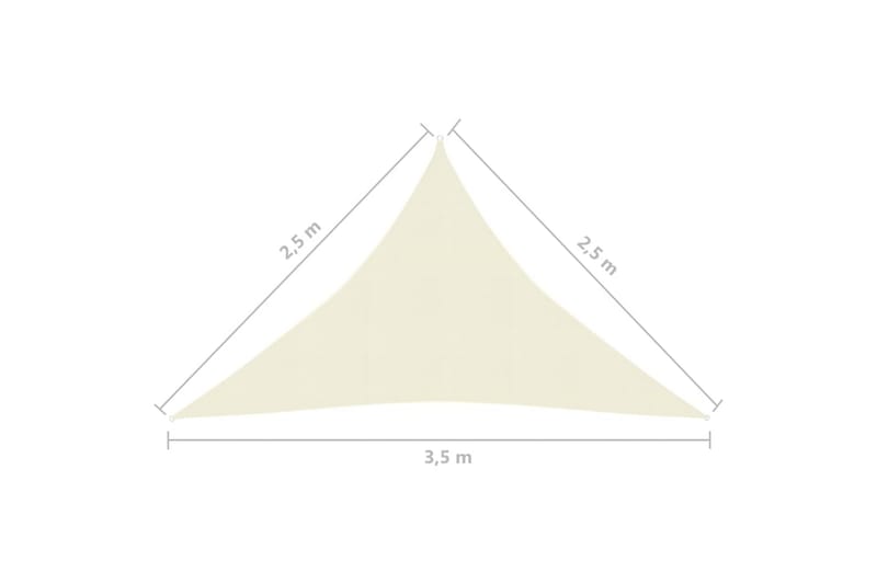 Solseil 160 g/m² kremhvit 2,5x2,5x3,5 m HDPE - Krem - Hagemøbler - Solbeskyttelse - Solseil