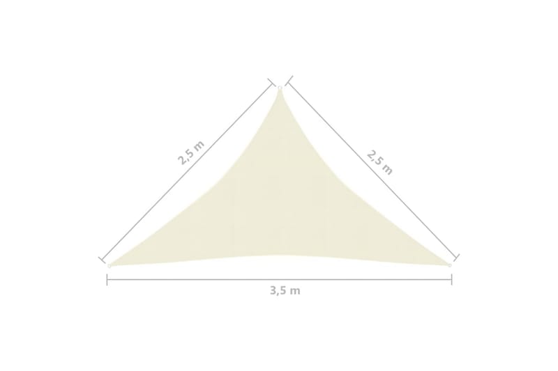 Solseil 160 g/m² kremhvit 2,5x2,5x3,5 m HDPE - Krem - Solseil