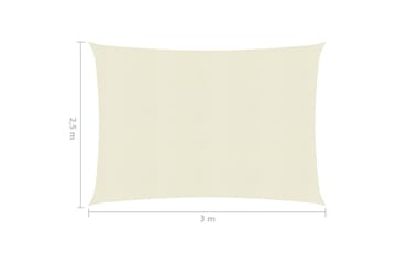 Solseil 160 g/m² kremhvit 2,5x3 m HDPE - Krem - Hagemøbler - Solbeskyttelse - Solseil