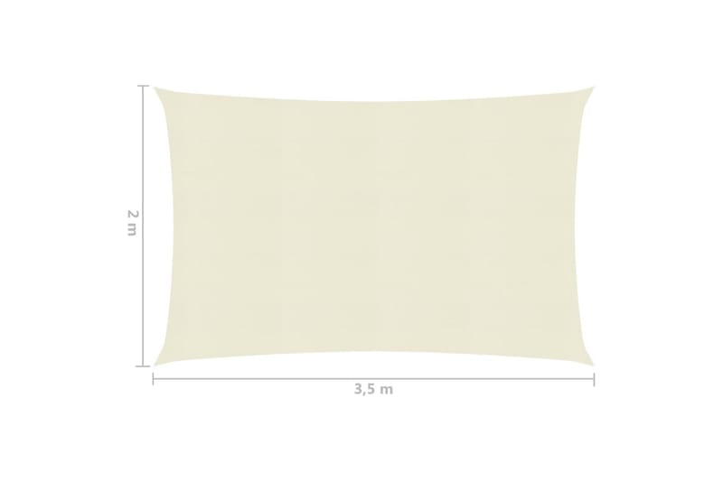Solseil 160 g/m² kremhvit 2x3,5 m HDPE - Krem - Hagemøbler - Solbeskyttelse - Solseil