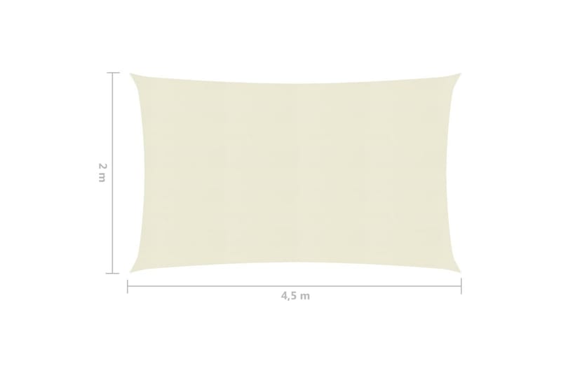 Solseil 160 g/m² kremhvit 2x4,5 m HDPE - Krem - Hagemøbler - Solbeskyttelse - Solseil