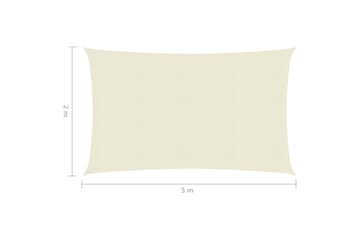 Solseil 160 g/m² kremhvit 2x5 m HDPE - Krem - Hagemøbler - Solbeskyttelse - Solseil