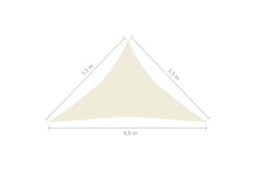 Solseil 160 g/m² kremhvit 3,5x3,5x4,9 m HDPE - Krem - Hagemøbler - Solbeskyttelse - Solseil