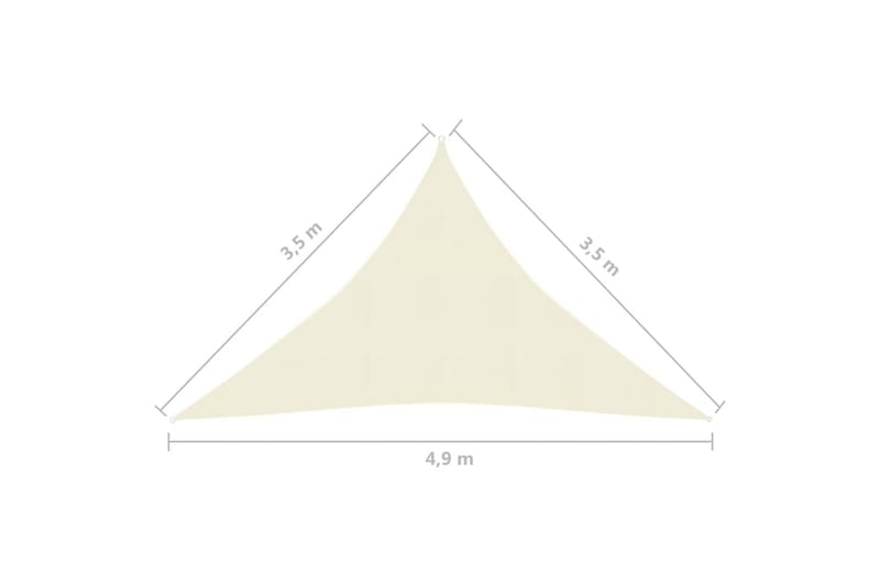 Solseil 160 g/m² kremhvit 3,5x3,5x4,9 m HDPE - Krem - Hagemøbler - Solbeskyttelse - Solseil