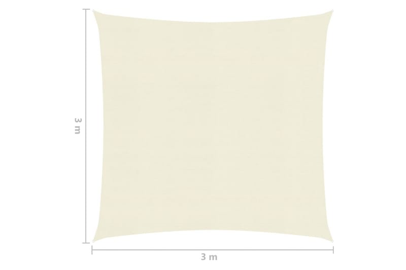Solseil 160 g/m² kremhvit 3x3 m HDPE - Krem - Hagemøbler - Solbeskyttelse - Solseil