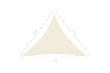 Solseil 160 g/m² kremhvit 3x3x3 m HDPE - Krem - Hagemøbler - Solbeskyttelse - Solseil