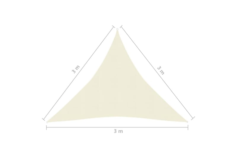 Solseil 160 g/m² kremhvit 3x3x3 m HDPE - Krem - Hagemøbler - Solbeskyttelse - Solseil