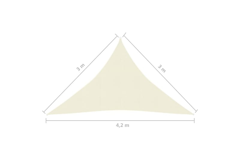 Solseil 160 g/m² kremhvit 3x3x4,2 m HDPE - Krem - Hagemøbler - Solbeskyttelse - Solseil