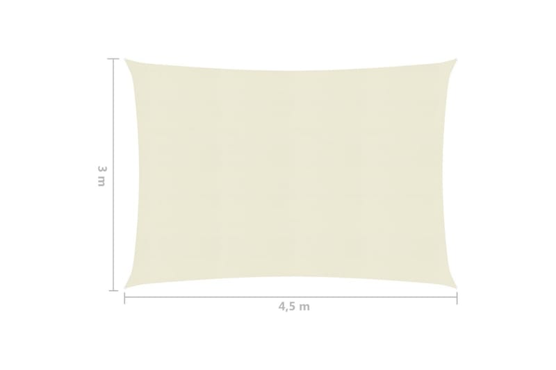 Solseil 160 g/m² kremhvit 3x4,5 m HDPE - Krem - Hagemøbler - Solbeskyttelse - Solseil