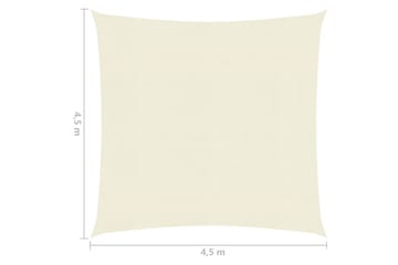 Solseil 160 g/m² kremhvit 4,5x4,5 m HDPE - Krem - Hagemøbler - Solbeskyttelse - Solseil