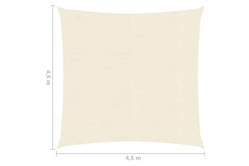 Solseil 160 g/m² kremhvit 4,5x4,5 m HDPE - Krem - Hagemøbler - Solbeskyttelse - Solseil
