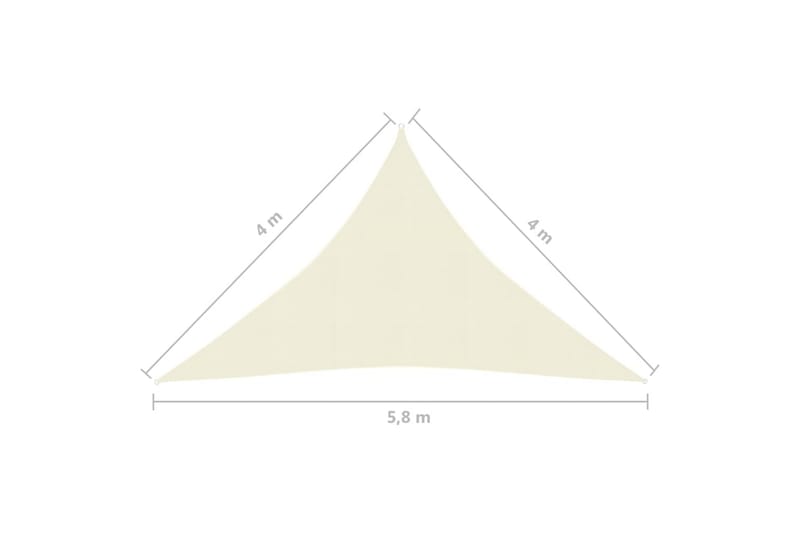 Solseil 160 g/m² kremhvit 4x4x5,8 m HDPE - Krem - Hagemøbler - Solbeskyttelse - Solseil