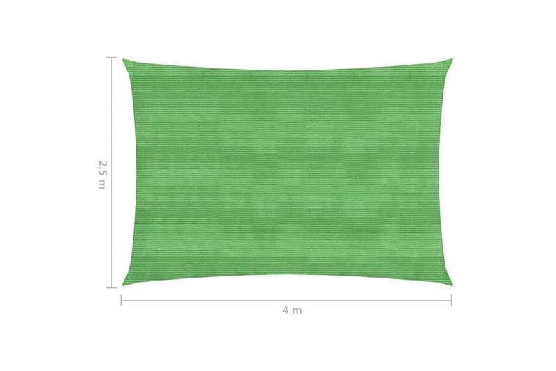 Solseil 160 g/m² lysegrønn 2,5x4 m HDPE - grønn - Hagemøbler - Solbeskyttelse - Solseil