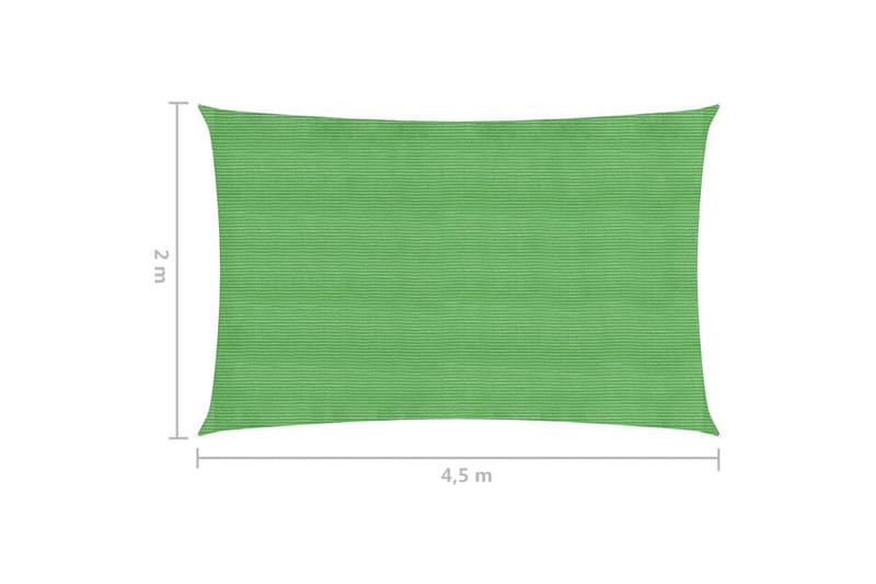Solseil 160 g/m² lysegrønn 2x4,5 m HDPE - grønn - Hagemøbler - Solbeskyttelse - Solseil