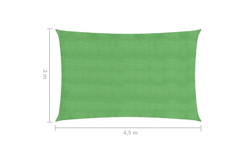 Solseil 160 g/m² lysegrønn 2x4,5 m HDPE - grønn - Solseil
