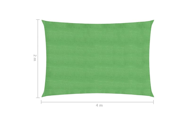 Solseil 160 g/m² lysegrønn 2x4 m HDPE - grønn - Solseil