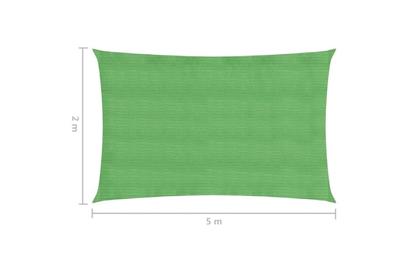 Solseil 160 g/m² lysegrønn 2x5 m HDPE - grønn - Hagemøbler - Solbeskyttelse - Solseil