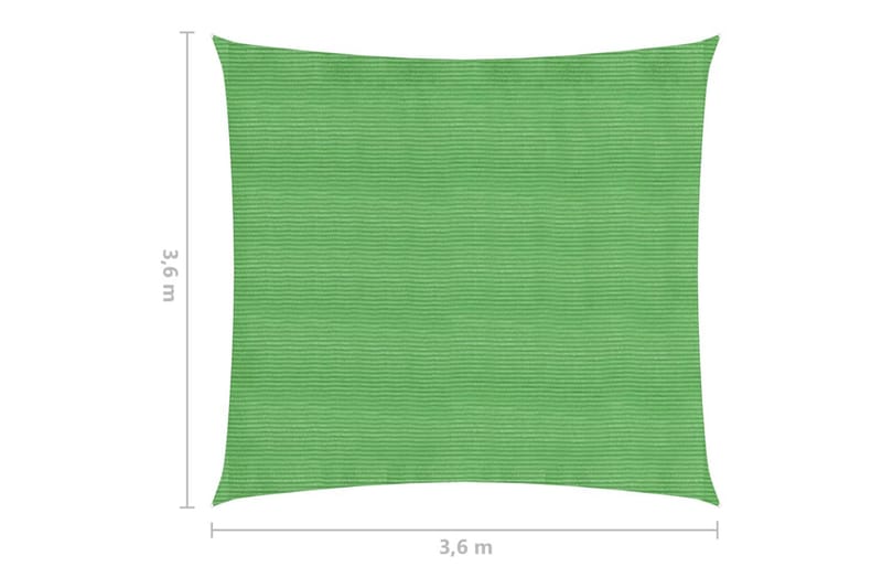 Solseil 160 g/m² lysegrønn 3,6x3,6 m HDPE - grønn - Solseil