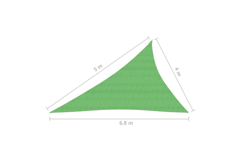 Solseil 160 g/m² lysegrønn 4x5x6,8 m HDPE - Grønn - Solseil