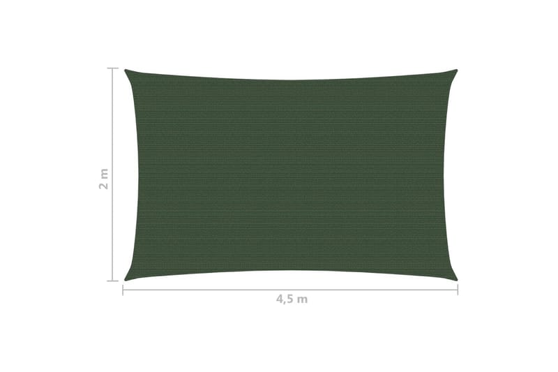 Solseil 160 g/m² mørkegrønn 2x4,5 m HDPE - grønn - Hagemøbler - Solbeskyttelse - Solseil