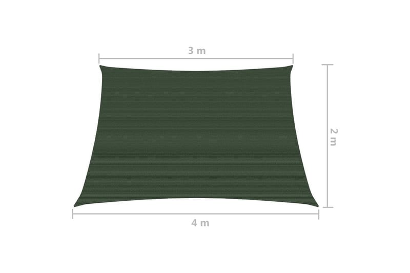 Solseil 160 g/m² mørkegrønn 3/4x2 m HDPE - grønn - Solseil