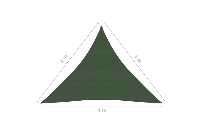 Solseil 160 g/m² mørkegrønn 4x4x4 m HDPE - grønn - Hagemøbler - Solbeskyttelse - Solseil