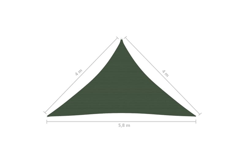 Solseil 160 g/m² mørkegrønn 4x4x5,8 m HDPE - Grønn - Solseil