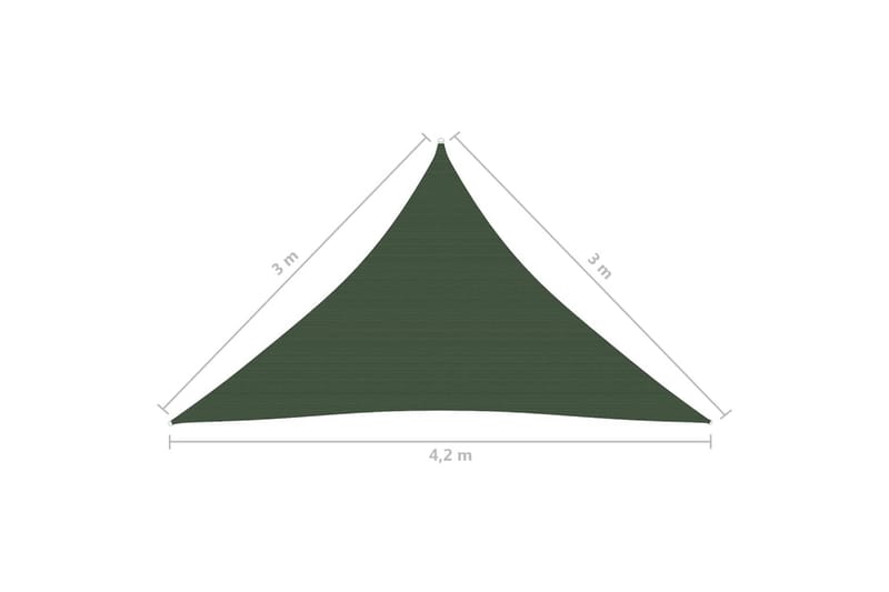 Solseil 160 g/m² mörkegrönn 3x3x4,2 m HDPE - grönn - Hagemøbler - Solbeskyttelse - Solseil