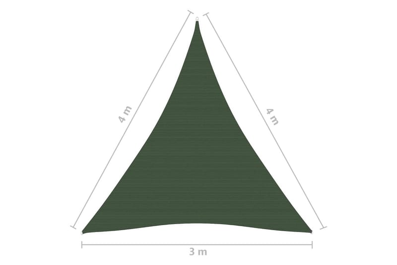Solseil 160 g/m² mörkegrönn 3x4x4 m HDPE - grönn - Hagemøbler - Solbeskyttelse - Solseil