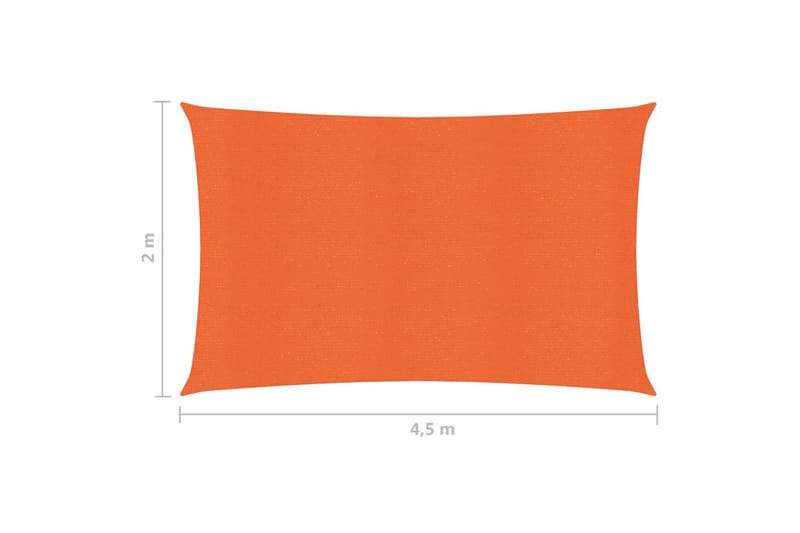 Solseil 160 g/m² oransje 2x4,5 m HDPE - Oransj - Solseil