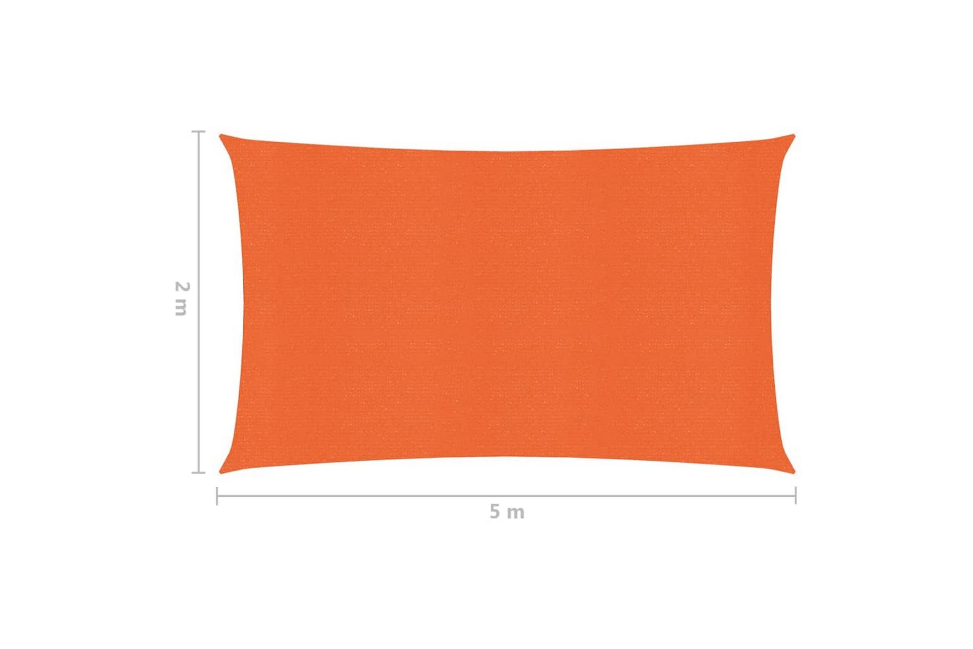 Solseil 160 g/m² oransje 2x5 m HDPE - Oransj - Hagemøbler - Solbeskyttelse - Solseil