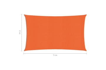 Solseil 160 g/m² oransje 2x5 m HDPE - Oransj - Hagemøbler - Solbeskyttelse - Solseil