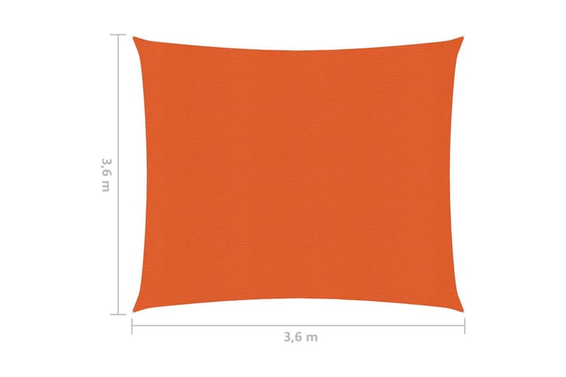 Solseil 160 g/m² oransje 3,6x3,6 m HDPE - Oransj - Solseil