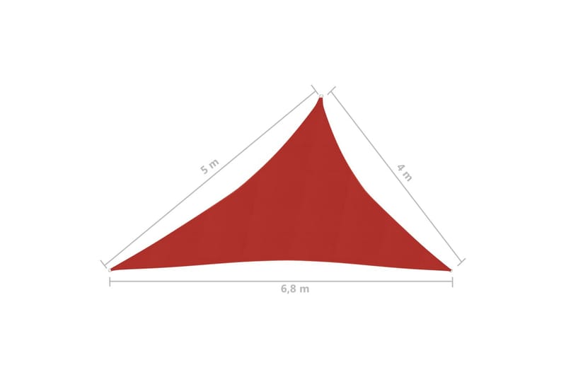 Solseil 160 g/m² rød 4x5x6,8 m HDPE - Rød - Hagemøbler - Solbeskyttelse - Solseil