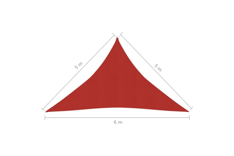 Solseil 160 g/m² rød 5x5x6 m HDPE - Rød - Hagemøbler - Solbeskyttelse - Solseil