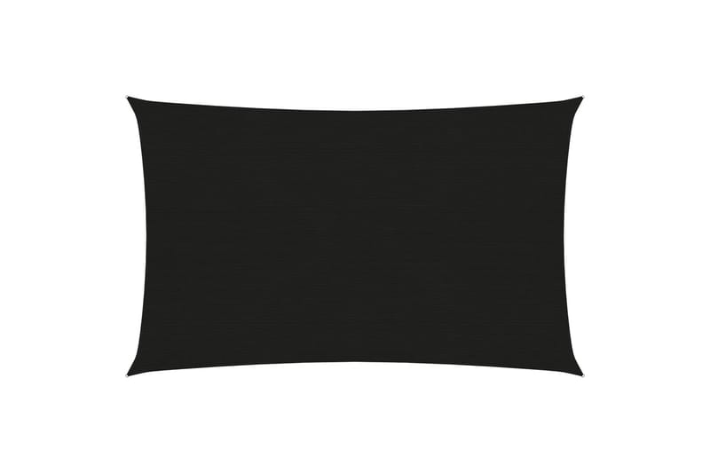 Solseil 160 g/m² svart 2,5x4,5 m HDPE - Svart - Hagemøbler - Solbeskyttelse - Solseil